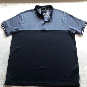 Cactus Man Ricky Singh Men's Size XL Two-Tone Polo Shirt Blue/Navy Slim-Fit